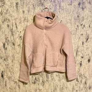 J. CREW Pink Polartec Sherpa Half Zip Pullover